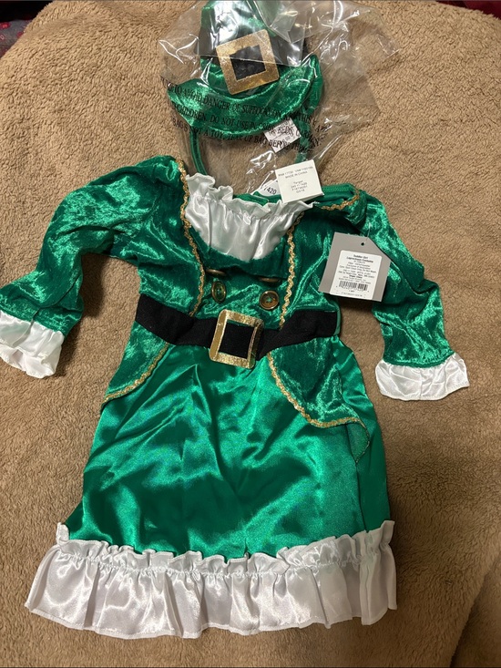Spritz Other - Spritz Green Satin Leprechaun Dress with Hat